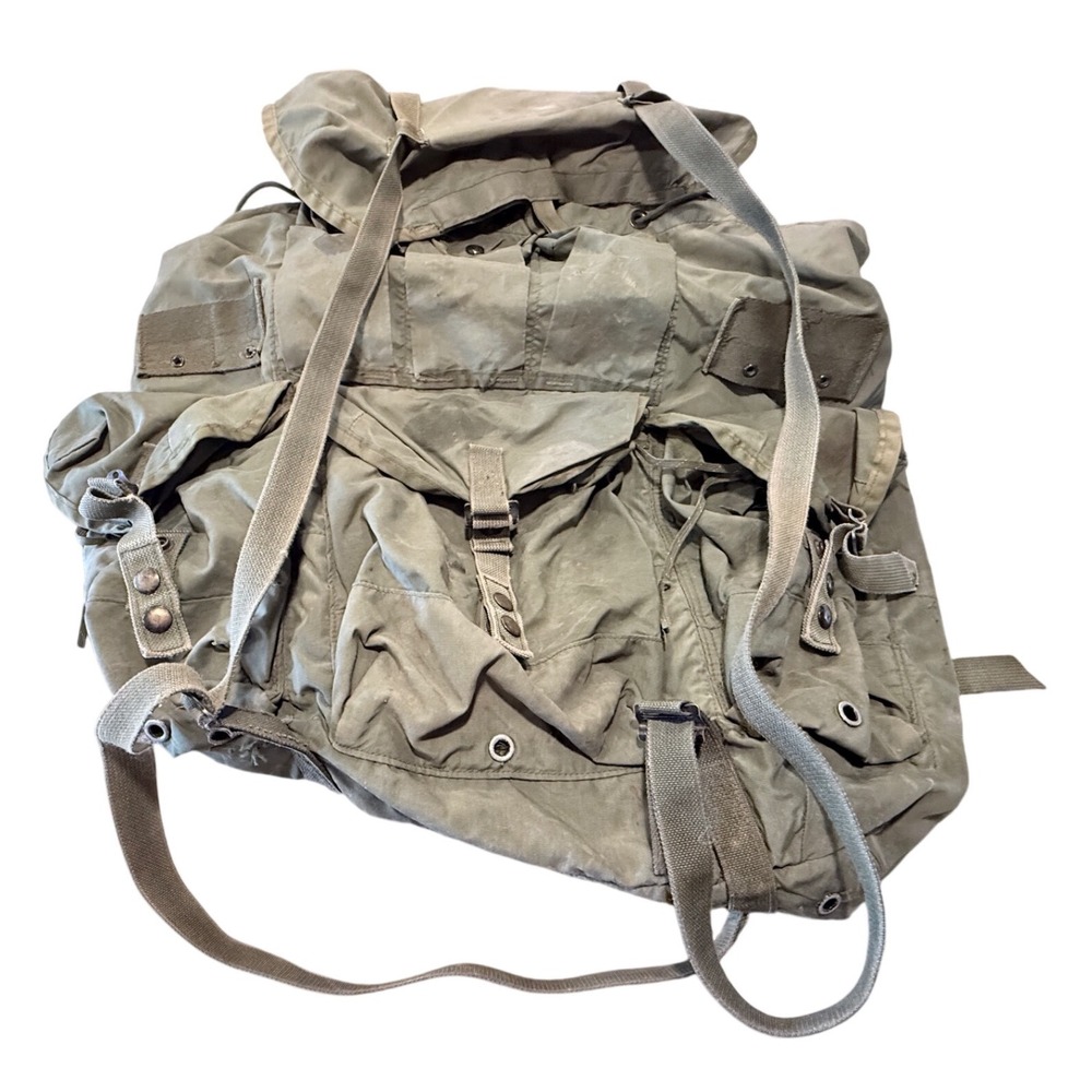 Vintage US Military ALICE Field Pack Olive Drab Green Canvas Tactical Backpack